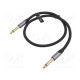 Cable Jack 6,3mm 2pin plug,both sides 5m Plating: gold-plated