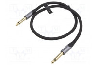 Kaapeli Jack 6,3 mm 2pin pistoke,molemmin puolin 5m musta