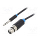 Cable Jack 6,3mm 3pin plug,XLR female 3pin 10m black PVC