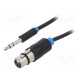 Cable Jack 6,3mm 3pin plug,XLR female 3pin 15m black PVC