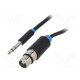 Cable Jack 6,3mm 3pin plug,XLR female 3pin 2m black PVC