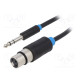 Cable Jack 6,3mm 3pin plug,XLR female 3pin 3m black PVC