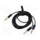 Kaapeli Jack 6,3 mm 2pin pistoke x2,Jack 6,3 mm 3pin pistoke