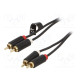 Cable RCA plug x2,both sides 1.5m Plating: gold-plated black