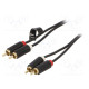 Cable RCA plug x2,both sides 2m Plating: gold-plated black