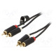 Cable RCA plug x2,both sides 5m Plating: gold-plated black
