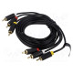 Cable RCA plug x3,both sides 1m Plating: gold-plated black