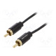 Cable RCA plug,both sides 1.5m Plating: gold-plated black
