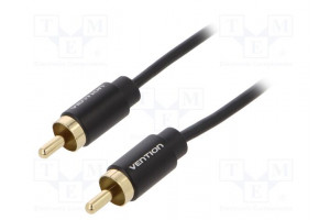 Cable RCA plug,both sides 1.5m Plating: gold-plated black