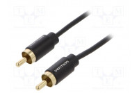 Cable RCA plug,both sides 1m Plating: gold-plated black
