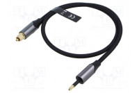 Cable Toslink 3,5mm Mini plug,Toslink plug 0.5m black PVC
