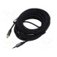 Cable Toslink 3,5mm Mini plug,Toslink plug 10m black PVC