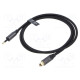 Cable Toslink 3,5mm Mini plug,Toslink plug 1m black PVC