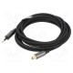 Cable Toslink 3,5mm Mini plug,Toslink plug 3m black PVC