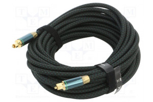 Cable Toslink plug,both sides 10m Plating: gold-plated black