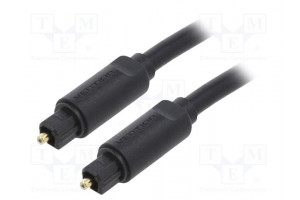 Cable Toslink plug,both sides 5m Plating: gold-plated black