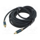 Cable Toslink plug,both sides 5m Plating: gold-plated black