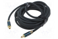 Cable Toslink plug,both sides 5m Plating: gold-plated black