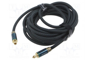 Cable Toslink plug,both sides 5m Plating: gold-plated black