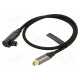 Cable Toslink plug,Toslink plug angled 0.5m black PVC