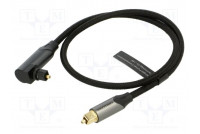 Cable Toslink plug,Toslink plug angled 0.5m black PVC