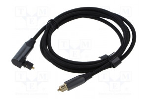 Cable Toslink plug,Toslink plug angled 1.5m black PVC