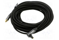Cable Toslink plug,Toslink plug angled 10m black PVC textile
