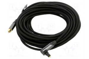 Kaapeli Toslink-pistoke,Toslink-kulmapistoke 10m musta PVC