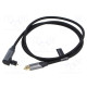 Cable Toslink plug,Toslink plug angled 1m black PVC textile