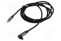 Cable Toslink plug,Toslink plug angled 2m black PVC textile