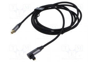 Kaapeli Toslink-pistoke,Toslink-kulmapistoke 2m musta PVC