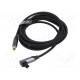 Kaapeli Toslink-pistoke,Toslink-kulmapistoke 3m musta PVC