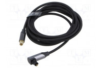 Cable Toslink plug,Toslink plug angled 3m black PVC textile