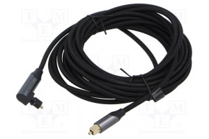 Kaapeli Toslink-pistoke,Toslink-kulmapistoke 5m musta PVC