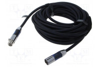 Cable XLR male 3pin,XLR female 3pin 10m black textile