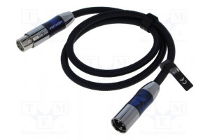 Cable XLR male 3pin,XLR female 3pin 1m Plating: nickel plated