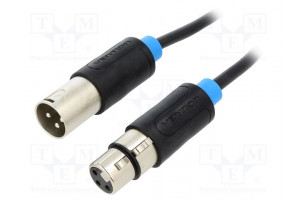 Cable XLR male 3pin,XLR female 3pin 1m Plating: nickel plated