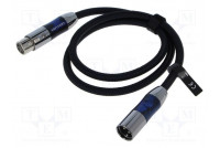 Cable XLR male 3pin,XLR female 3pin 3m Plating: nickel plated