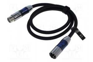 Kaapeli XLR uros- 3pin,XLR naaras 3pin 3m musta tekstiili