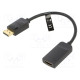 Adapter DisplayPort plug,HDMI socket 0.15m black Support: 4K