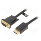 Cable D-Sub 15pin HD plug,DisplayPort plug 1.5m black 30AWG