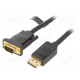 Cable D-Sub 15pin HD plug,DisplayPort plug 2m black 30AWG
