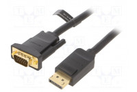 Cable D-Sub 15pin HD plug,DisplayPort plug 2m black 30AWG