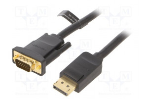 Cable D-Sub 15pin HD plug,DisplayPort plug 2m black 30AWG