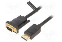 Cable D-Sub 15pin HD plug,DisplayPort plug 3m black 30AWG