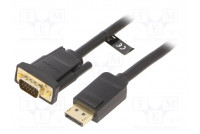 Cable D-Sub 15pin HD plug,DisplayPort plug 5m black 30AWG