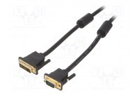 Cable D-Sub 15pin HD plug,DVI-I (24+5) plug PVC Len: 2m black