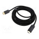 Cable DisplayPort plug,both sides PVC textile Len: 1.5m black