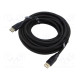 Cable DisplayPort plug,both sides PVC textile Len: 10m black
