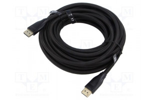 Cable DisplayPort plug,both sides PVC textile Len: 10m black